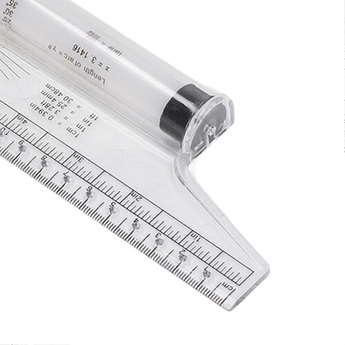 (As show, One size) Measuring Rolling Ruler 30cm Various Formulas Horizontal Vertical Parallel Lines Arc Curves Drawing Roller Ruler 1