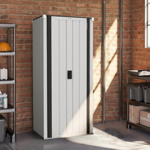 YODOLLA Gartenschrank, 177.5 x 76 x 55.6 cm Geräteschuppen Metall 2