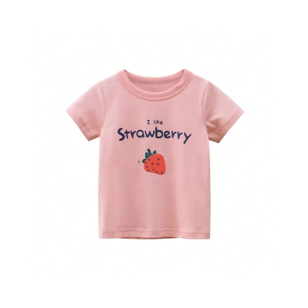 (HT9306B, 5T) 2025 Summer 2-8 Years Kids Girl Shorts Sleeve T-shirts Printed Little Girl Top Baby Girl T Shirts Children Toddler Girl Clothes