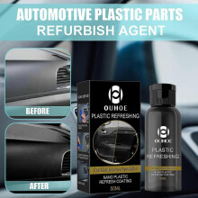 (50ml) OUHOE Automotive Plastic Renovation Agent Dashboard Panel Interior Dustproof Glazing Plastic Whitening Maintenance Repair Cleaning