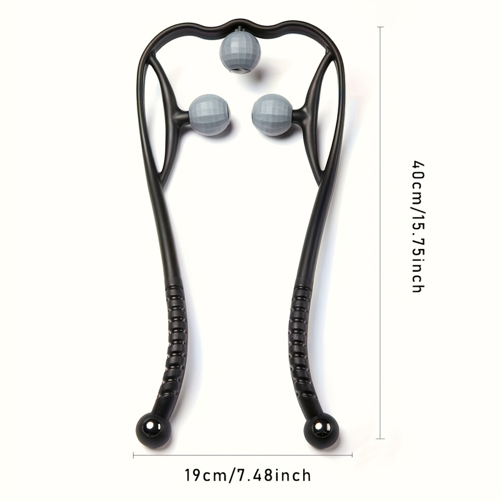 Closkye Black (Black) Portable Manual Cervical Massager With Three Trigger Points | Ergonomic Handle, Lightweight, Relieves Muscle, Improves Blood Circulation