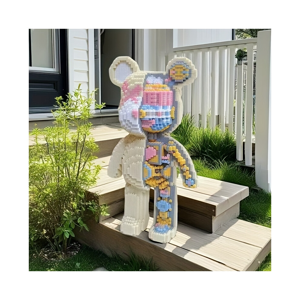 Photos - Construction Toy  Cute Yellow Bear Building Blocks Set, Animal Series Party Game Office Home Decor DIY Handmade Creative Interlocking C(8841)