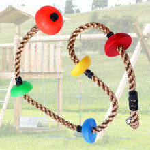(Colorful Small Disc) 1pc Outdoor Circular Climbing Rope Swing, PE Material Buckle Circular Climbing Rope Hanging Rope Swing Toy, The Best Choice For Outdoor Games