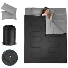 (double black) Outdoor Sleeping Bag, Double Adult Sleeping Bag, Lightweight And with Compact Bag, Oversized Camping Sleeping Bag, All-Season Sleeping Bag
