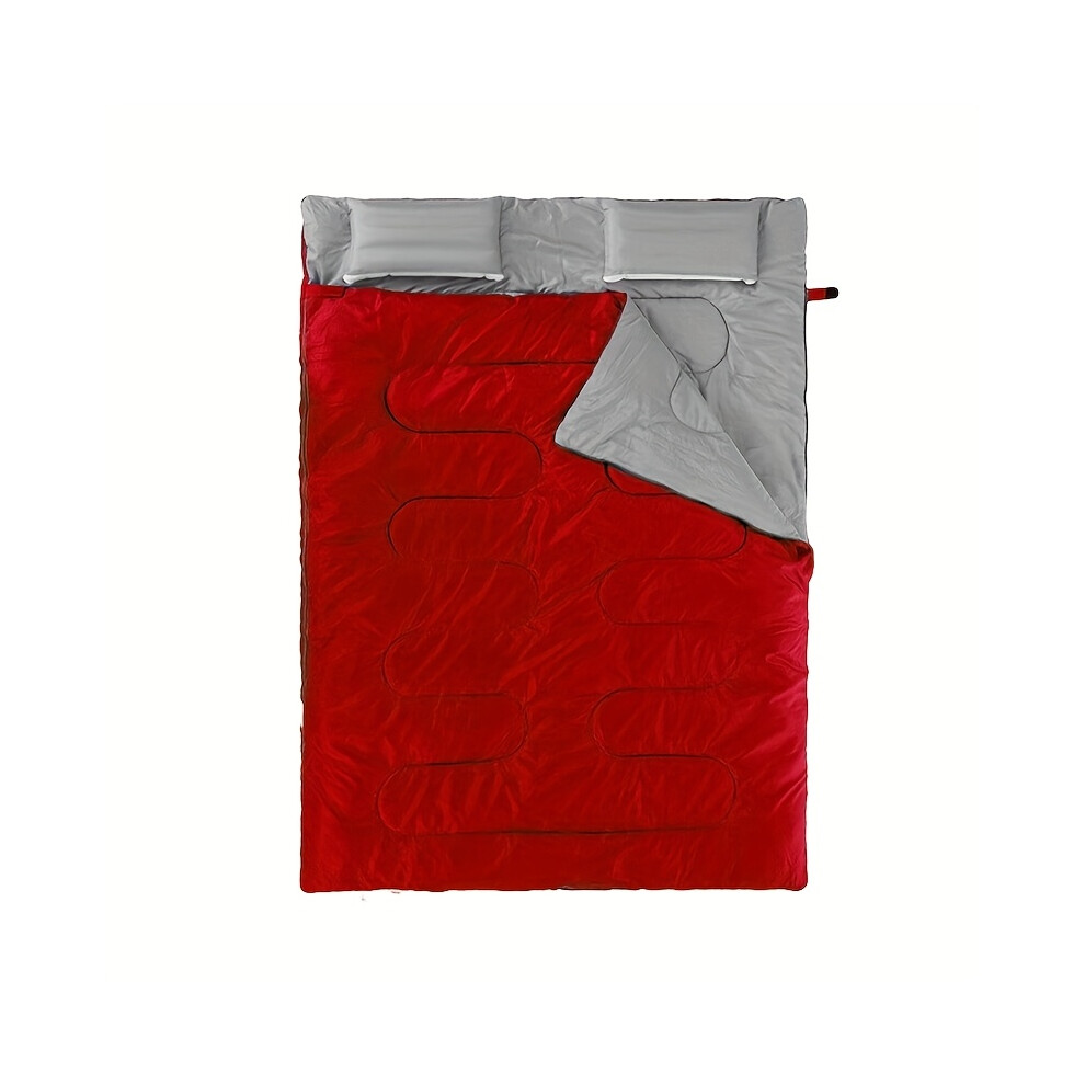 Closkye (Double Red) Outdoor Sleeping Bag, Double Adult Sleeping Bag, Lightweight And With Compact Bag, Oversized Camping Sleeping Bag, All-Season Sleeping Ba
