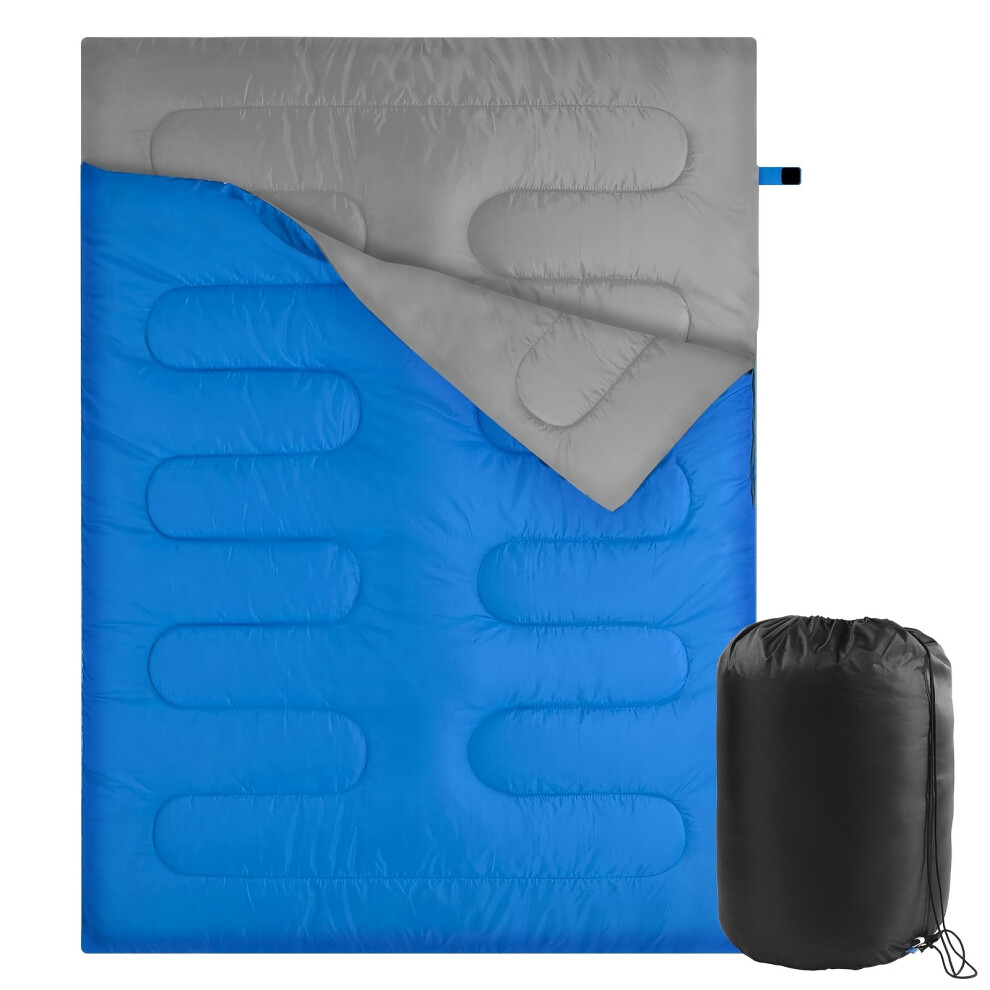 Closkye (Double Royal Blue) Outdoor Sleeping Bag, Double Adult Sleeping Bag, Lightweight And With Compact Bag, Oversized Camping Sleeping Bag, All-Season Slee