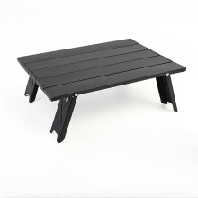 (Black) 1pc Lightweight Aluminum Folding Table - Portable Compact Outdoor Camping Table with Sturdy Metal Frame, Space-Saving Foldable Design