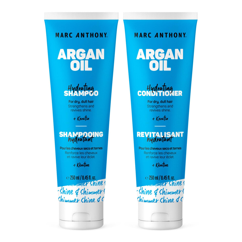Marc Anthony Argan Oil Shampoo & Conditioner Set With Keratin - Moisturizing & Hydrating For Dry Dull Hair - Repairs Strengthens & Revives Shine Wit