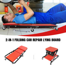 Professional 2-in-1 Folding Car Creeper - Garage Mechanic Seat & Roller Trolley with 360° Wheels