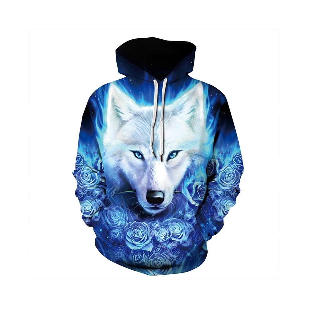 (#2 White Wolf,S/M)3d Space Galaxy Wolf Graphics Sweatshirt Jacket Pullover Hoodie Sweater Unisex-image-OPC-PHDP9YX-NEW