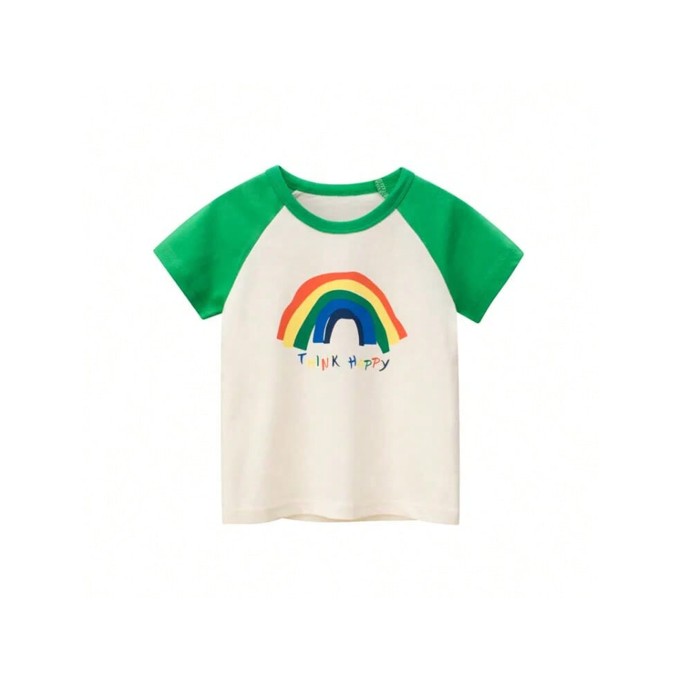 (HT9516A, 6T) 2025 Summer 2-8 Years Kids Girl Shorts Sleeve T-shirts Printed Little Girl Top Baby Girl T Shirts Children Toddler Girl Clothes