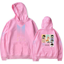 (Pink,L)Felpa con cappuccio manica lunga Bts Bangtan ragazzo stampa personaggio regalo