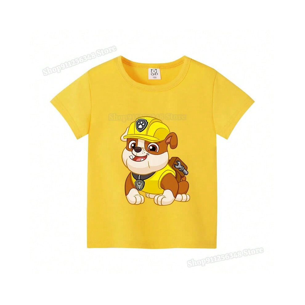 (GGXL 621, 100cm) Paw Patrols Kids T-shirt Children Clothing Boys Girls Clothes Cartoon Streetwear Shirts Kawaii Figure Chase Skye Print Tops