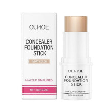 (Ivory * 7G) Ouhoe Concealer Stick Foundation Series Portable Waterproof Sweat-Proof Moisturizing Non-Greasy Lightweight Smear-Proof Makeup Foundation