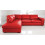 WESTPOINT VENICE BIG CORNER SOFA FAUX LEATHER RED LEFT HAND SIDE 1