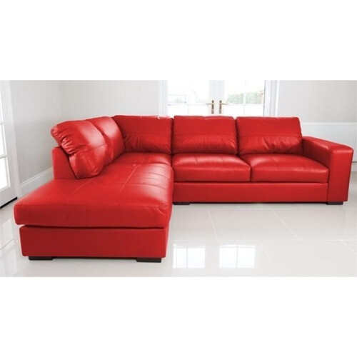 WESTPOINT VENICE BIG CORNER SOFA FAUX LEATHER RED LEFT HAND SIDE