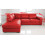 WESTPOINT VENICE BIG CORNER SOFA FAUX LEATHER RED LEFT HAND SIDE 2