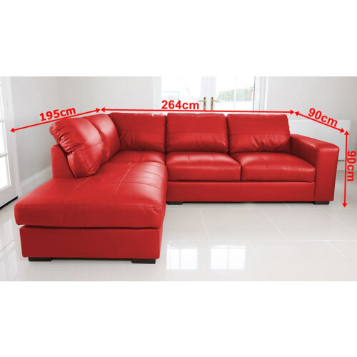 WESTPOINT VENICE BIG CORNER SOFA FAUX LEATHER RED LEFT HAND SIDE 1