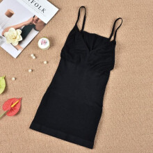 (Black,L)Womens Tummy Control Seamless Camisole Under Wear 1pc