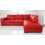 WESTPOINT VENICE BIG CORNER SOFA FAUX LEATHER RED RIGHT HAND SIDE 1