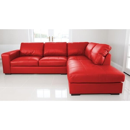 WESTPOINT VENICE BIG CORNER SOFA FAUX LEATHER RED RIGHT HAND SIDE