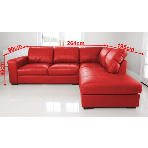 WESTPOINT VENICE BIG CORNER SOFA FAUX LEATHER RED RIGHT HAND SIDE 1