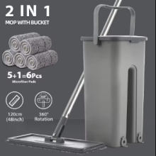 Hand Free Flat Floor Mop And Bucket Set For Professional Home Floor