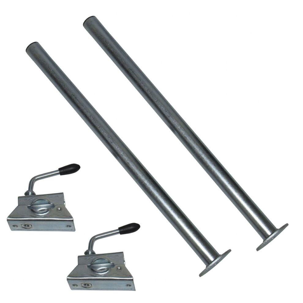 Trailer Prop Stand Drop Tubes & Clamps 34Mm X 600Mm X2 (Support Leg) 600988563261