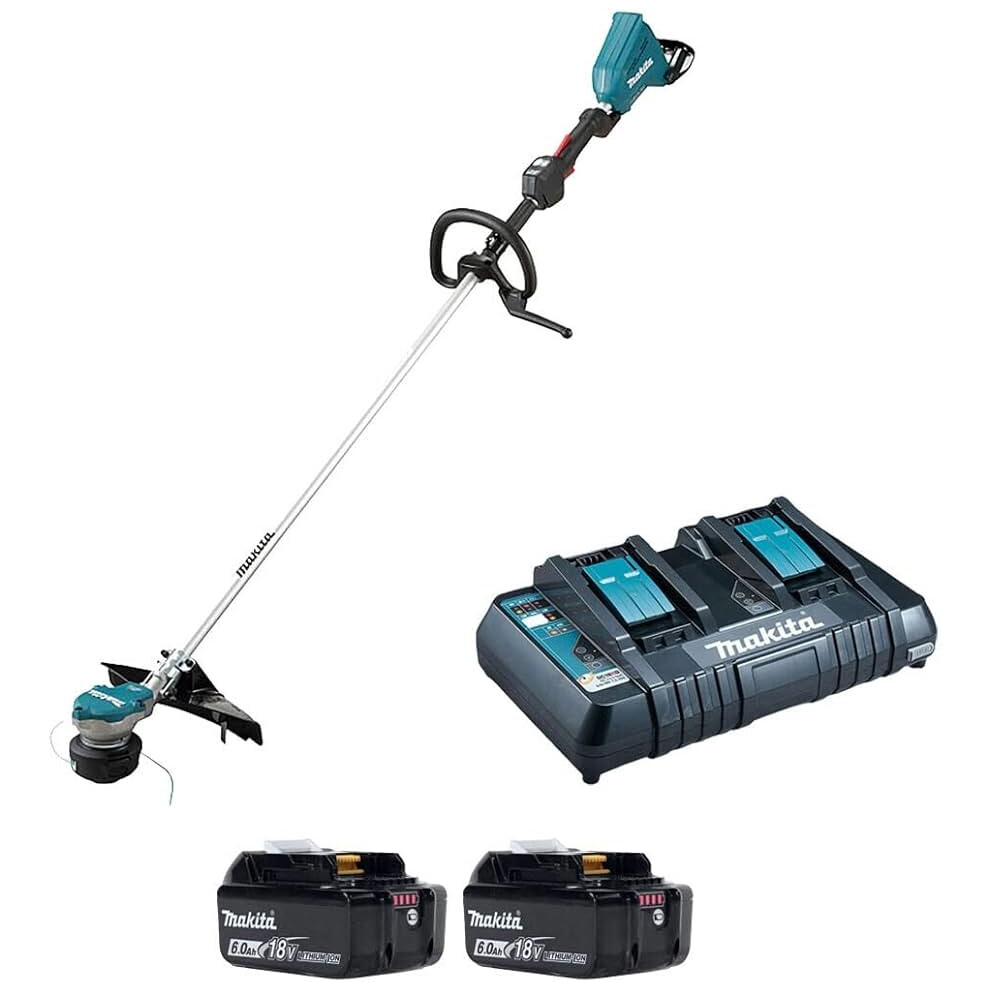 Makita DUR368LPG2 Twin LXT 18v 36v Li-Ion Brushless Brush Cutter 2 x 6.0ah