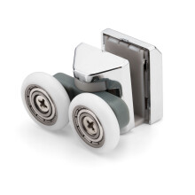 1 x Twin Top Shower Door Rollers/Runners/Wheels 23mm Wheel Diameter 8mm Glass LAS1