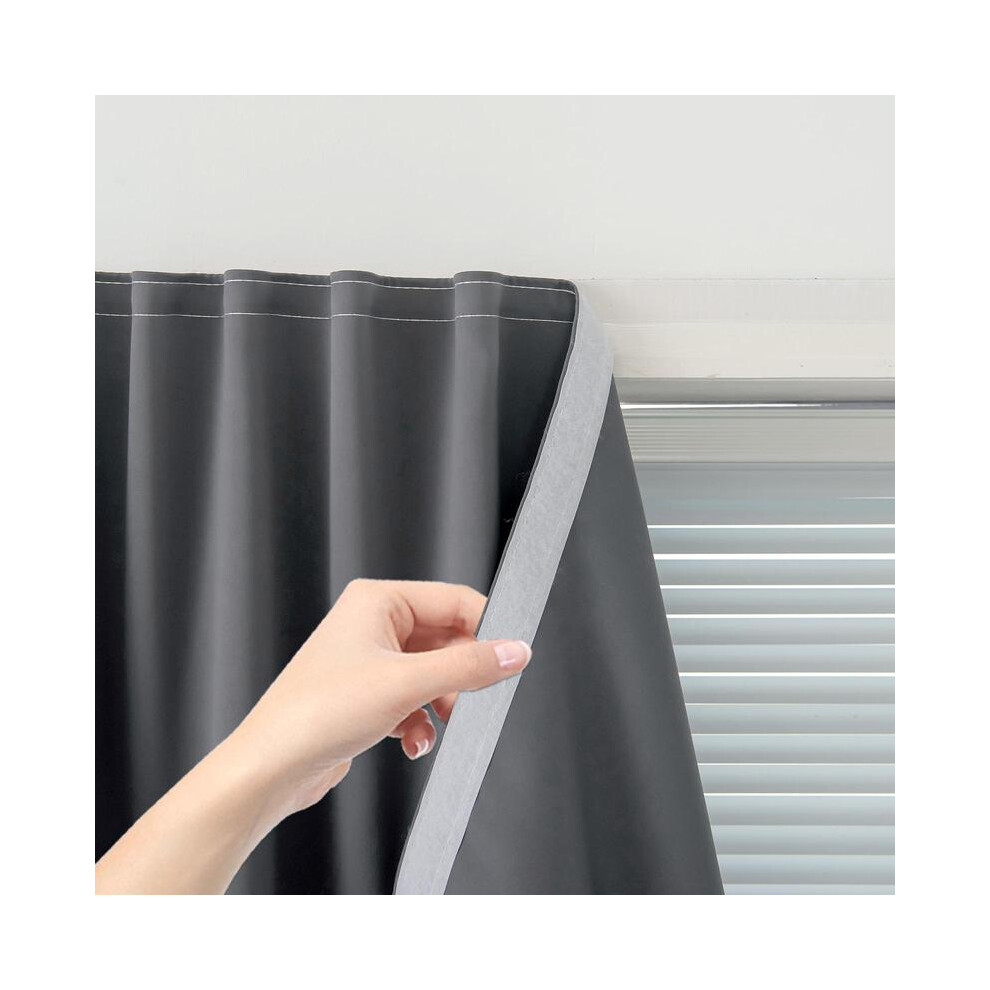 (Dark Gray, 47*59inch) Magic Tape Blackout Curtain,1Count Window Curtain,Easy To Install Curtain for Bedroom,Living Room,Party Decor,Interior Decorati-image-OPC-PHDPNW8-NEW
