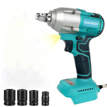 ((No battery)Wrench screwdriver) (For Makita 18V Battery)Cordless Impact Wrench,Brushless Power Impact Gun1/2inch Max Torque 330 Ft-lbs(450Nm),with2Battery,4 Sockets,3-Speed