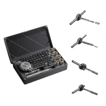 (64in1, Black) 30-in-1/64-in-1 Ratchet Screwdriver Bit Set,Magnetic Screwdriver Bit Set,Flat Handle Screwdriver Bit Set for Precision Instrument/Furniture Repair