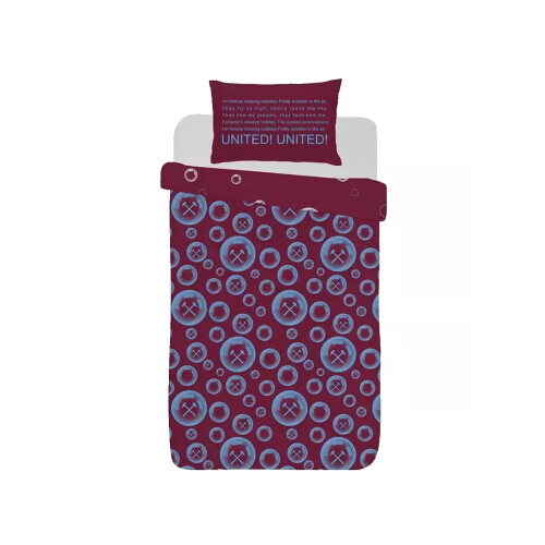West Ham Forever Blowing Bubbles Single Duvet and Pillow Case Set 2