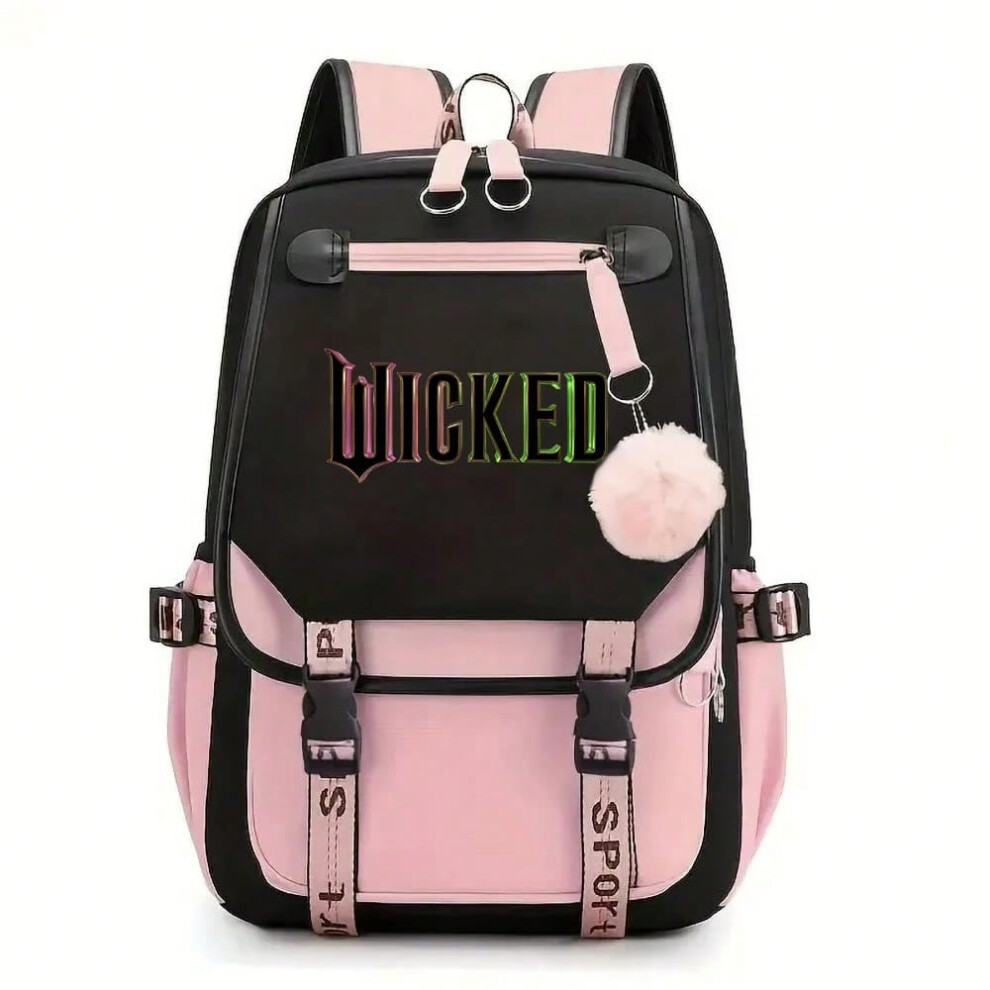(Pink1, 15.6inch) 2024 Wicked Movie Backpacks for Men Girls New Musical School Bag for Teenager Laptop Backpack