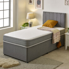 (2ft6 Small Single Mattress - 75cm x 190cm) Sirocco Airflow Grey 18cms Deep Hybrid Spring & Memory Foam Mattress
