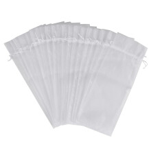 20Pcs Sheer Organza Wine Bags 14X37cm Reusable Simple Bottle Wrap Dresses Festive Packaging Baby Shower Wedding Favors Samples Display Drawstring Pou