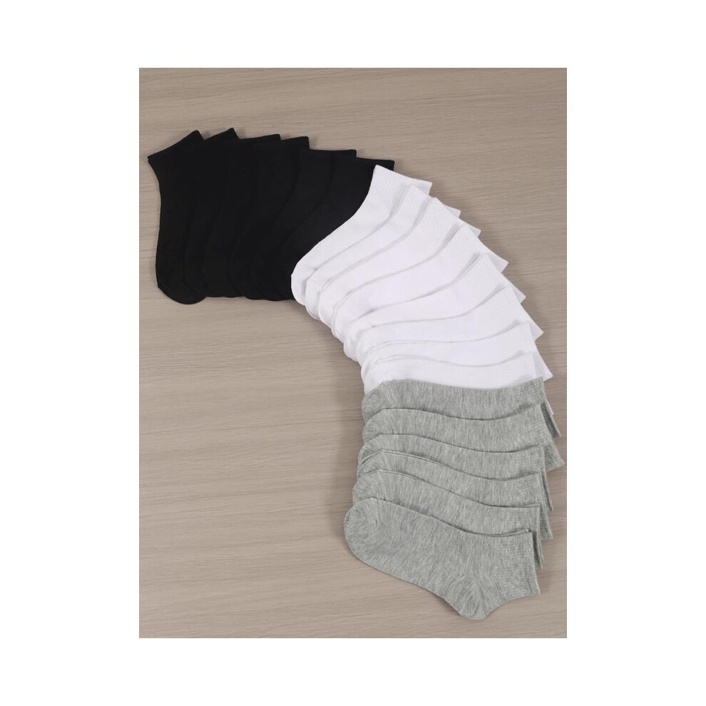 (Multicolor3, EU36-39) Women's Solid Ankle Socks, Low Cut Casual Comfy Breathable Anklets for Women, Multipack Simple Socks for Everyday Daily Wear, S-image-OPC-PHDQ9R5-NEW