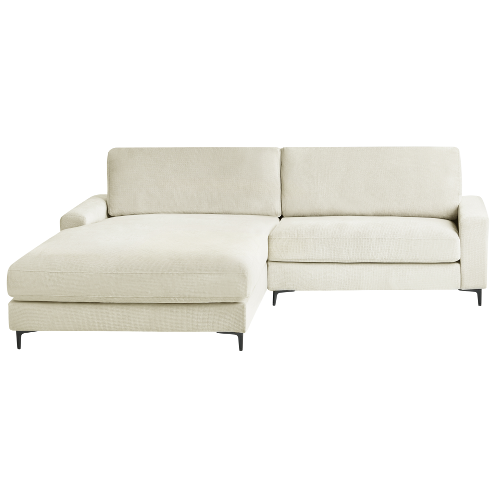 Corner Sofa MALOY Chenille Off-White 3 Seater Right Hand