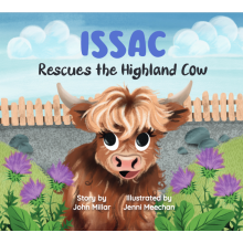 (Isaac) Hoo Moo Personalised Scottish Let's Rescue The Highland Cow Book - Boys Names
