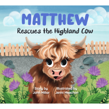 (Matthew) Hoo Moo Personalised Scottish Let's Rescue The Highland Cow Book - Boys Names