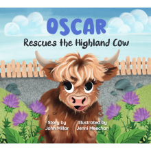 (Oscar) Hoo Moo Personalised Scottish Let's Rescue The Highland Cow Book - Boys Names