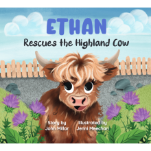 (Ethan) Hoo Moo Personalised Scottish Let's Rescue The Highland Cow Book - Boys Names