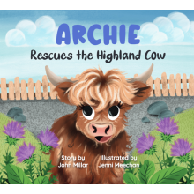 (Archie) Hoo Moo Personalised Scottish Let's Rescue The Highland Cow Book - Boys Names