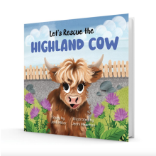 (Harrison) Hoo Moo Personalised Scottish Let's Rescue The Highland Cow Book - Boys Names