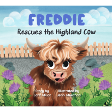 (Freddy) Hoo Moo Personalised Scottish Let's Rescue The Highland Cow Book - Boys Names