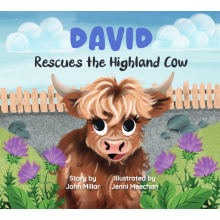 (David) Hoo Moo Personalised Scottish Let's Rescue The Highland Cow Book - Boys Names