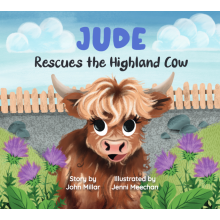 (Jude) Hoo Moo Personalised Scottish Let's Rescue The Highland Cow Book - Boys Names