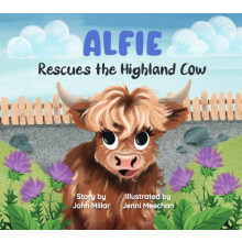 (Alfie) Hoo Moo Personalised Scottish Let's Rescue The Highland Cow Book - Boys Names