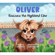 (Oliver) Hoo Moo Personalised Scottish Let's Rescue The Highland Cow Book - Boys Names